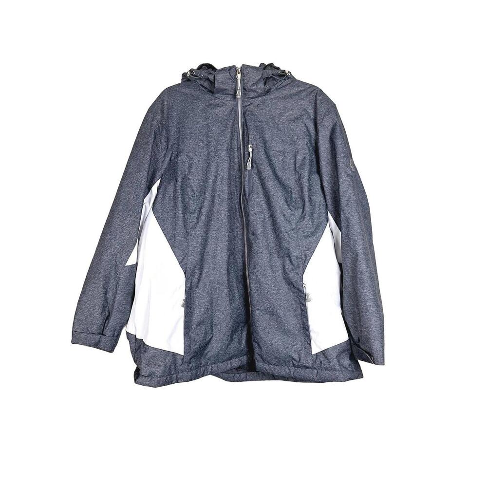 Zero‎ Exposure Women's Faux Fur Lined Winter Jacket w Hood sz 3X Gray & White